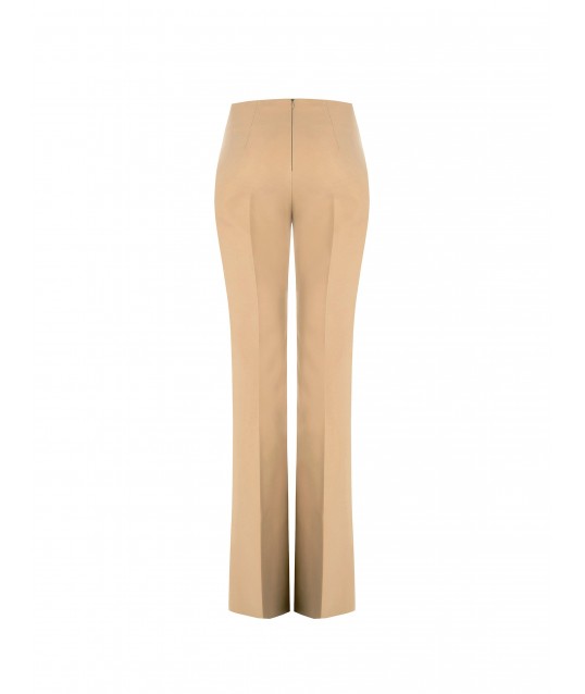 Technical Fabric Palazzo Trousers With Belt And Buckle Rinascimento