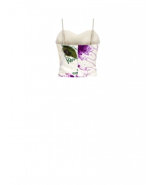 Rinascimento Satin Crop Top Corset With Splints