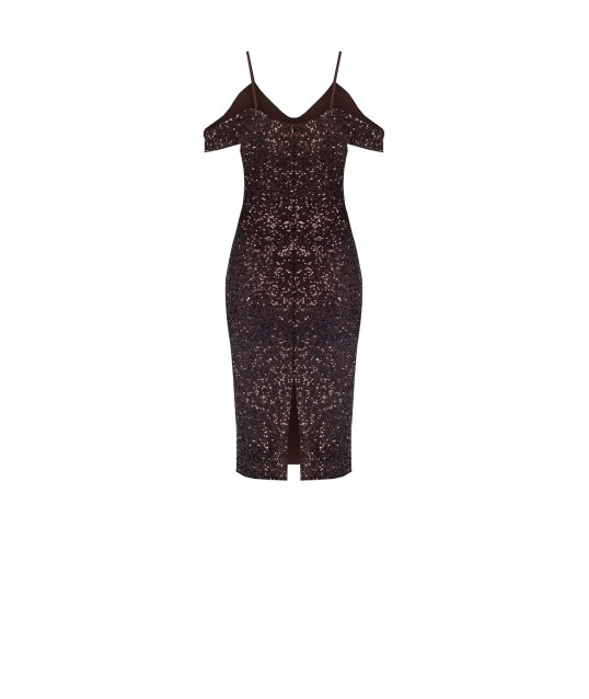 Sequin-covered Sheath Dress Rinascimento