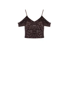 Sequin-Covered Crop Top Rinascimento