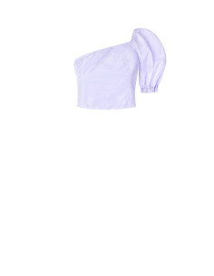 Rinascimento Jacquard Satin One-Shoulder Crop Top - Vestiti Firmati...