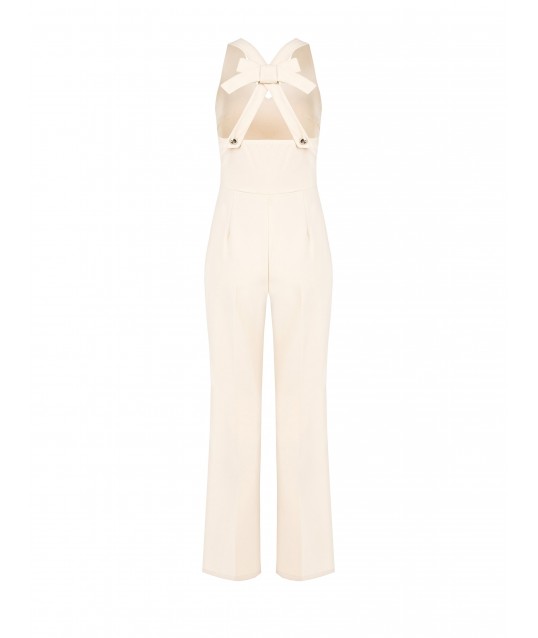 Straight One-piece Suit In Scuba Crepe With Back Bow Rinascimento
