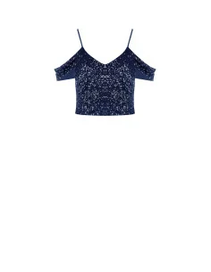 Crop Top Ricoperto Di Paillettes Rinascimento 2