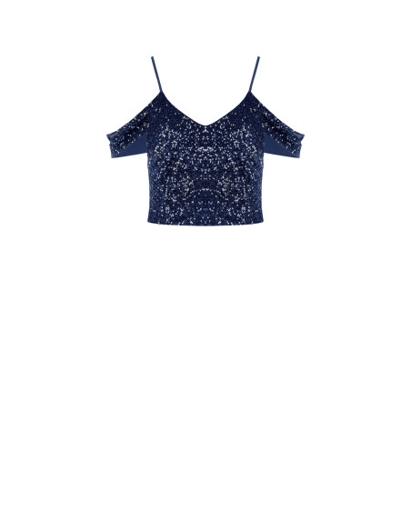 Crop Top Ricoperto Di Paillettes Rinascimento