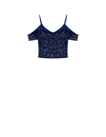 Top court couvert de paillettes Rinascimento - Vestiti Firmati Life...
