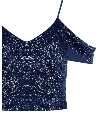 Crop Top Ricoperto Di Paillettes Rinascimento
