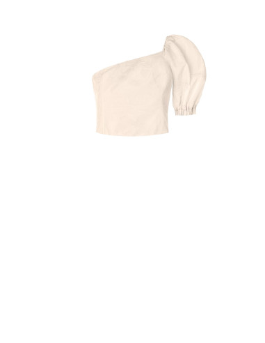 Rinascimento Jacquard Satin One-Shoulder Crop Top - Vestiti Firmati...