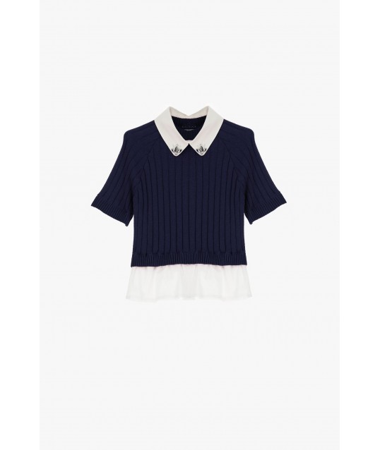 Maglione Corto Con Colletto Decorato Dixie