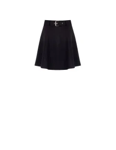 Circle Mini Skirt in Bi-Stretch Fabric with Matching Structured Waistband Rinascimento