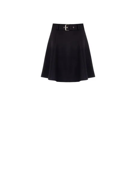 Circle Mini Skirt in Bi-Stretch Fabric with Matching Structured Waistband Rinascimento