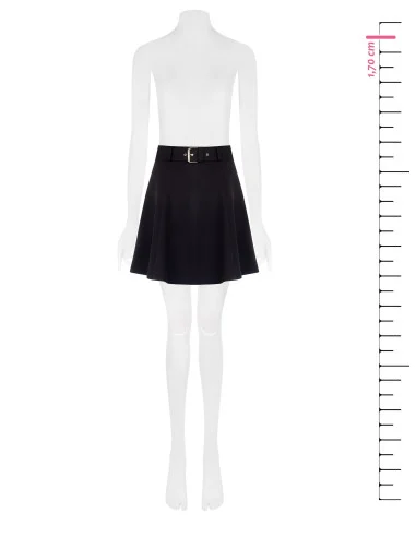 Minijupe évasée en tissu bi-extensible avec ceinture rigide assortie Rinascimento