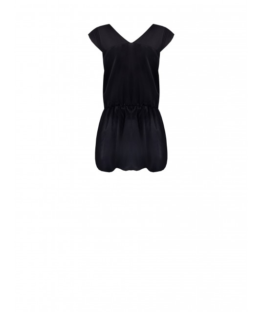 Mixed Viscose Short Ball Gown With Double V-Neck Rinascimento