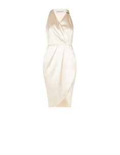 Short Satin Wallet Dress Slightly Ruched Rinascimento