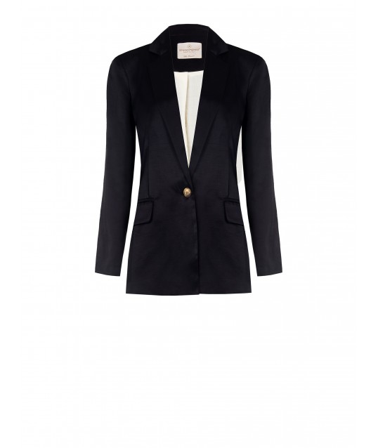 Veste blazer à 1 bouton en satin mat Rinascimento