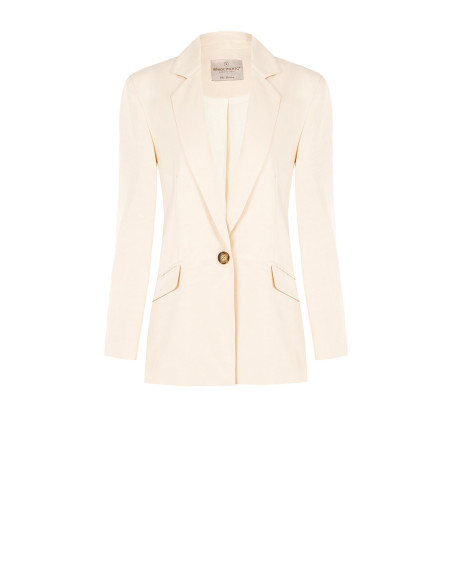 Veste blazer à 1 bouton en satin mat Rinascimento