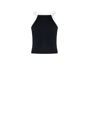 Crop Top Aderente In Tessuto Tecnico Con Fiocco Dietro Rinascimento