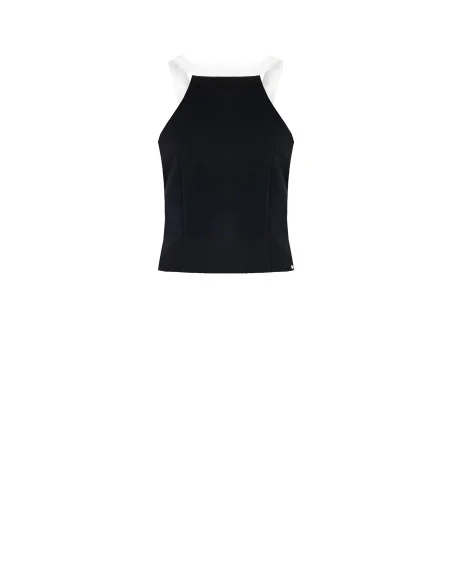 Crop Top Aderente In Tessuto Tecnico Con Fiocco Dietro Rinascimento