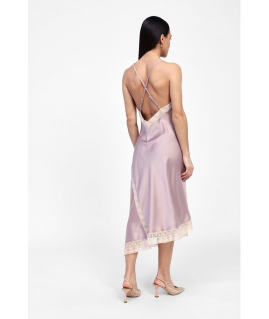 Asymmetrical Lingerie Dress V-neck And Dixie Straps