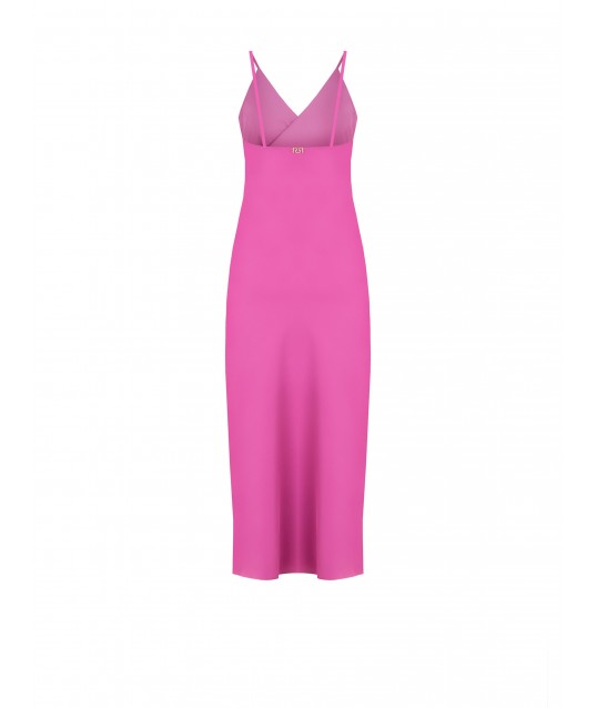 Rinascimento - Robe longue en tissu fluide croisé et bouclé sur un côté