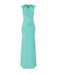 Lurex Glitter Effect Fitted Long Dress With Straps Rinascimento