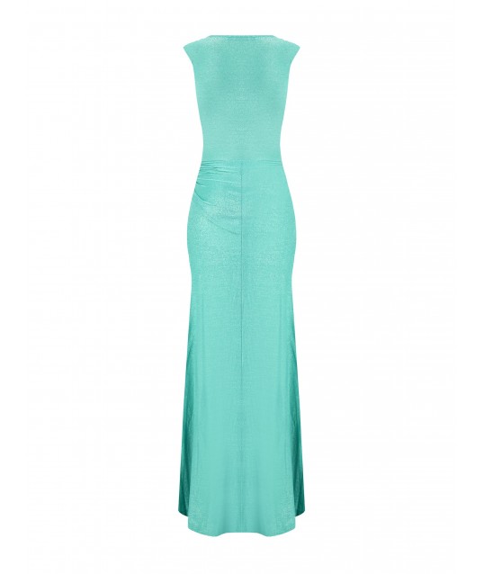 Lurex Glitter Effect Long Dress Fitted With Straps Rinascimento