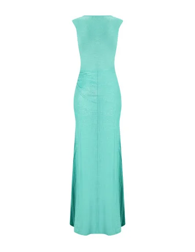 Lurex Glitter Effect Long Dress Fitted With Straps Rinascimento