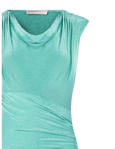 Lurex Glitter Effect Long Dress Fitted With Straps Rinascimento