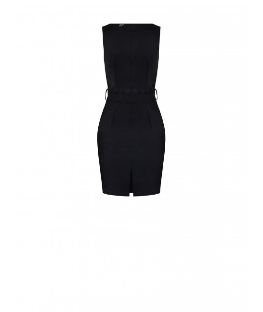 Robe fourreau courte en coton mélangé avec ceinture rigide coordonnée Rinascimento