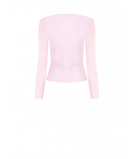 Technical Fabric Short Jacket With Epaulettes And Central Zip Rinascimento