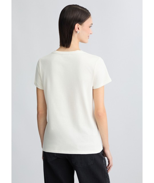 T-Shirt avec logo et strass Liu Jo
