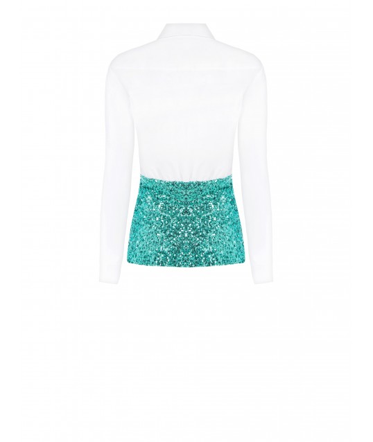 Camicia Con Fondo Ricoperto Di Paillettes Rinascimento