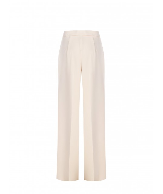 Pantaloni Palazzo In Scuba Crepe Con Tasche Rinascimento