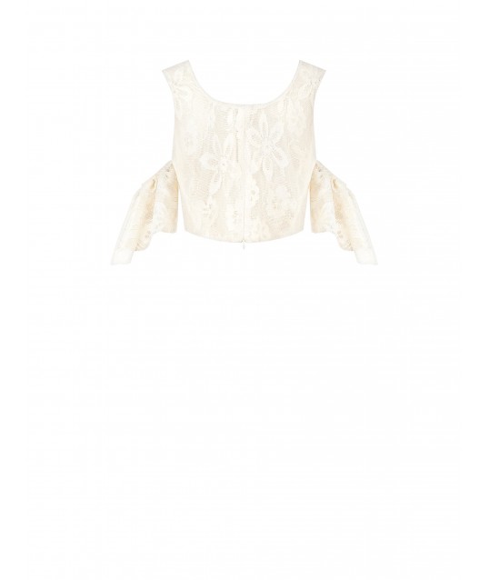 Rinascimento Lace Bustier Crop Top With Lurex