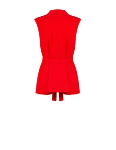 Veste blazer ouverte sans manches en tissu fluide avec ceinture coordonnée Rinascimento 2