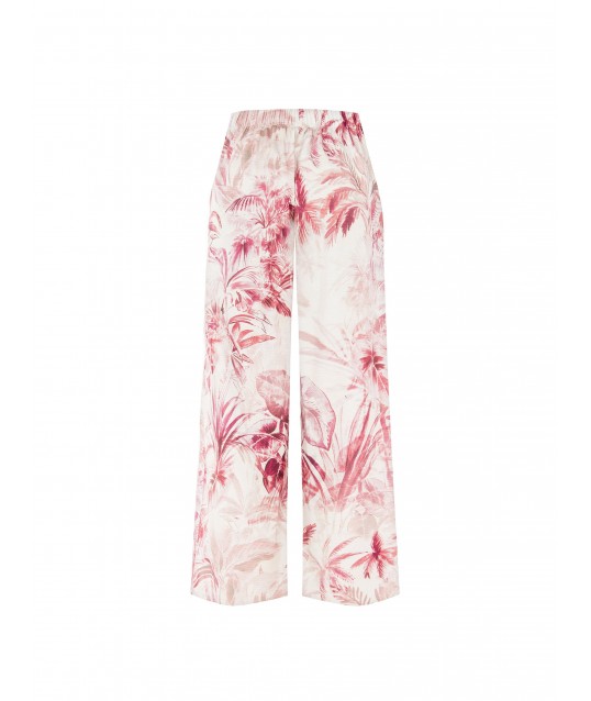 Cotton Palazzo Trousers With Elastic Back Rinascimento