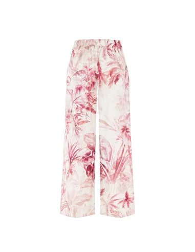 Pantalon palazzo en coton avec élastique au dos Rinascimento