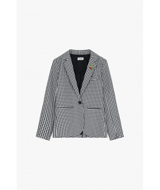 Blazer à carreaux et boutons Dixie