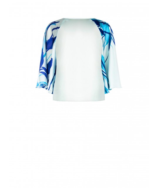 Blusa Ampia In Raso Con Scollo A V E Maniche A Farfalla Rinascimento