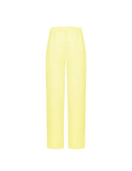 Pantaloni Larghi In Tessuto Fluido Con Tasche Ed Elastico Dietro Rinascimento