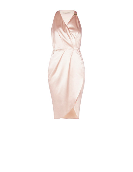 Short Satin Wallet Dress Slightly Ruched Rinascimento - Vestiti Fir...