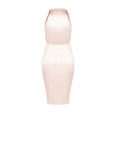 Short Wrap Dress in Slightly Crinkled Satin Rinascimento