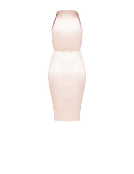 Robe portefeuille courte en satin légèrement froncée Rinascimento -...