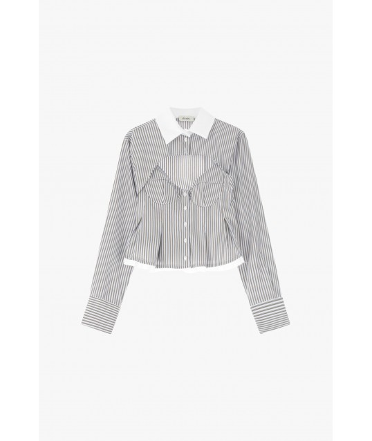 Chemise rayée avec encolure spéciale Dixie