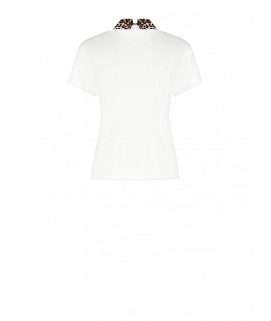 T-Shirt régulier en coton avec col à pois et pierres amovibles Rinascimento