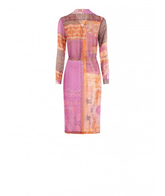 Chemise en Georgette semi-transparente avec ceinture en chaîne Rinascimento