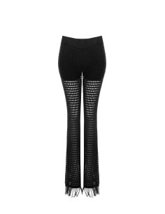 Perforated Knit And Tassels Paunch Trousers With Integrated Shorts Rinascimento