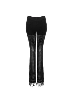 Perforated Knit And Tassels Paunch Trousers With Integrated Shorts Rinascimento