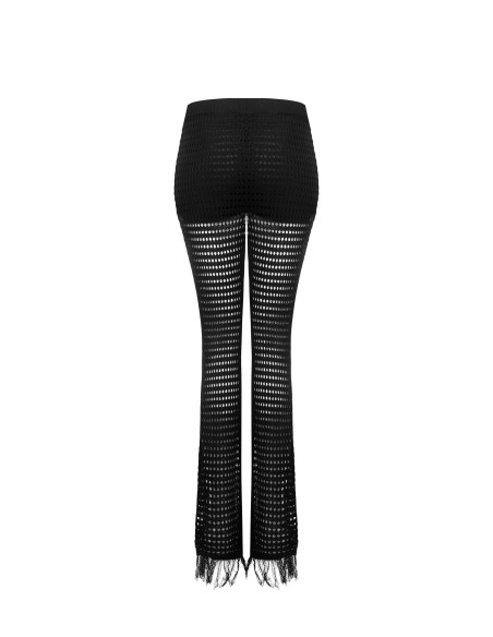 Pantaloni A Zampa In Maglia Traforata E Nappe Con Shorts Integrati Rinascimento