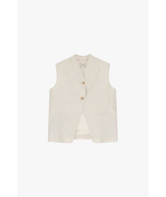 Gilet avec col bandé et boutons Dixie