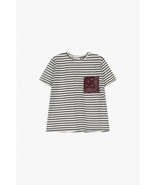 Dixie Paisley Pocket Striped T-Shirt